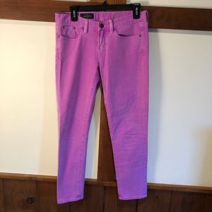 J. Crew pink toothpick ankle jeans